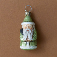 Load image into Gallery viewer, german-glass-ornament-little-santa-green