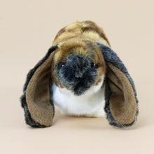 Load image into Gallery viewer, german-lop-ear-rabbit-large-brown-grey-white-stuffed-animal-large-ears-and-realistic-features