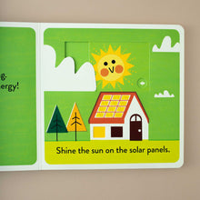 Load image into Gallery viewer, An illustration of solar panels from Go Green! My First Pull-the-Tab Eco Book