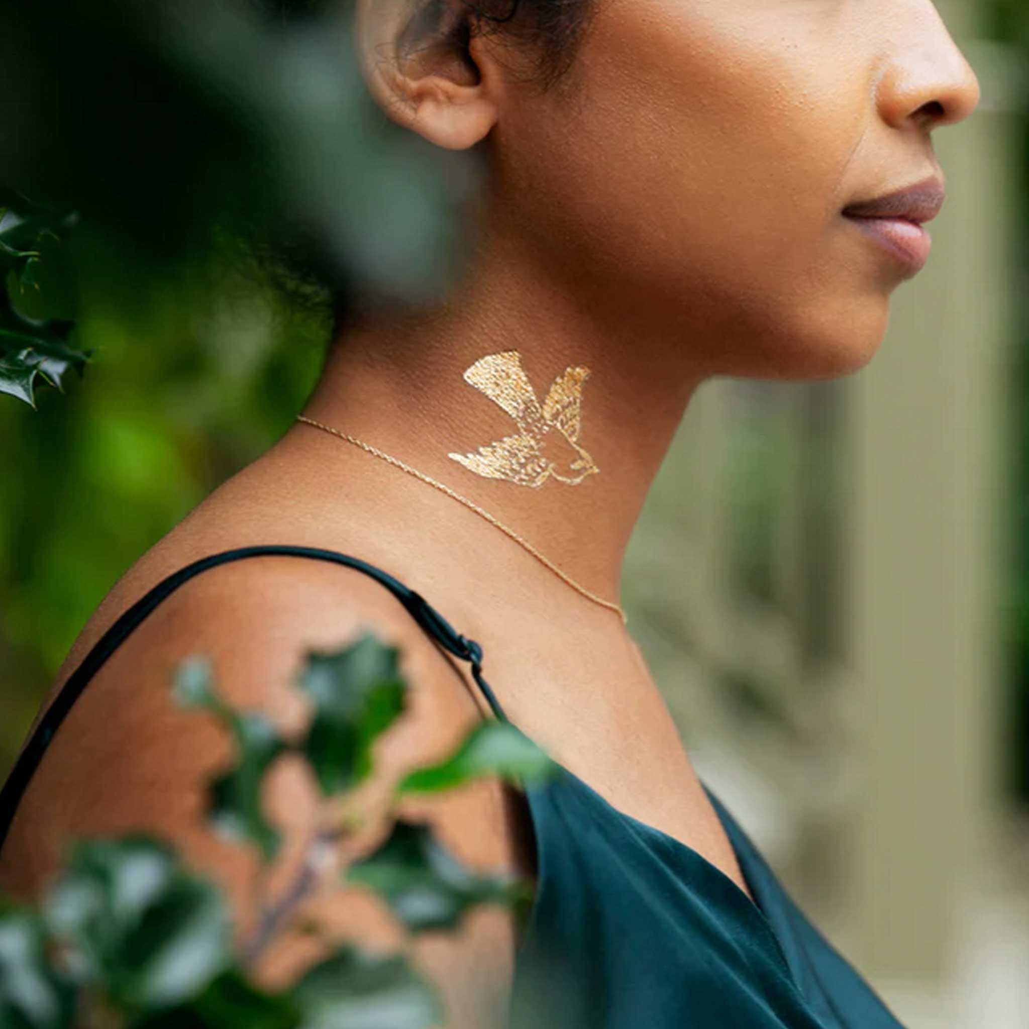 Cartolina Bird Temporary Tattoo Pair | Gold