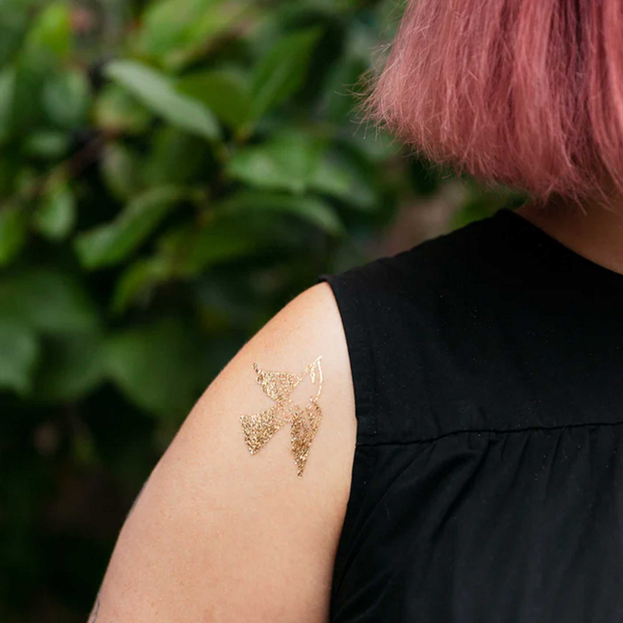 Cartolina Bird Temporary Tattoo Pair | Gold