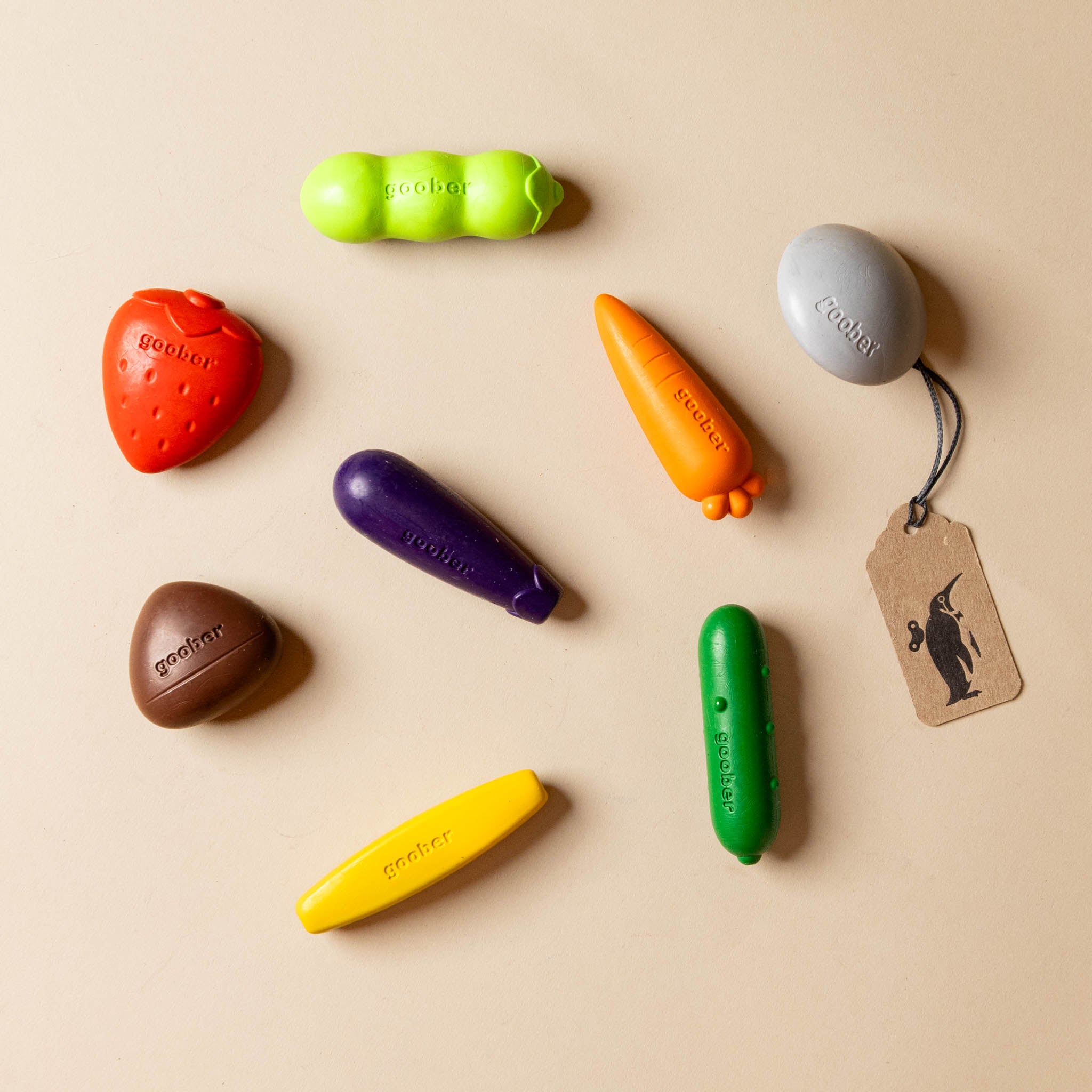 goober-farm-crayon Colorful vegetables on a beige background 