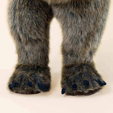 Load image into Gallery viewer, grizzly-bear-standing-small-with-wrapped-arms-and-bark-colored-fur-feet-and-claws-stuffed-animal