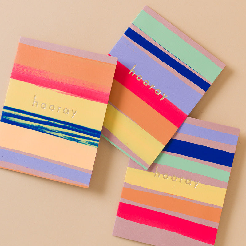 hand_painted_greeting_card_hooray_stripe
