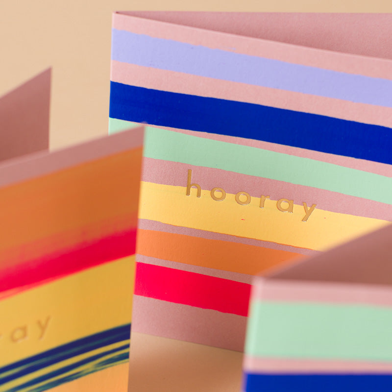 hand_painted_greeting_card_hooray_stripe