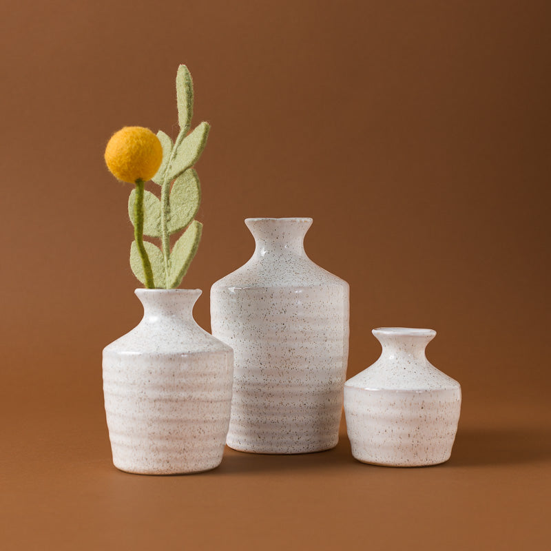 hari_ceramic_bud_vase_small medium and large white speckled