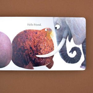 Elephant and seal from Hello Hello Book by Brendan Wenzel