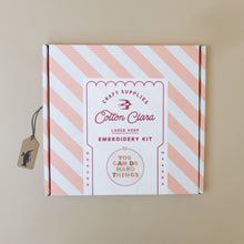 Load image into Gallery viewer, hoop-embroidery-kit-you-can-do-hard-things-pink-candy-stripe-box