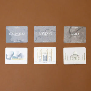 example-cards-with-london-LA-AGRA-taj-mahal-guggenheim-marble-arch-