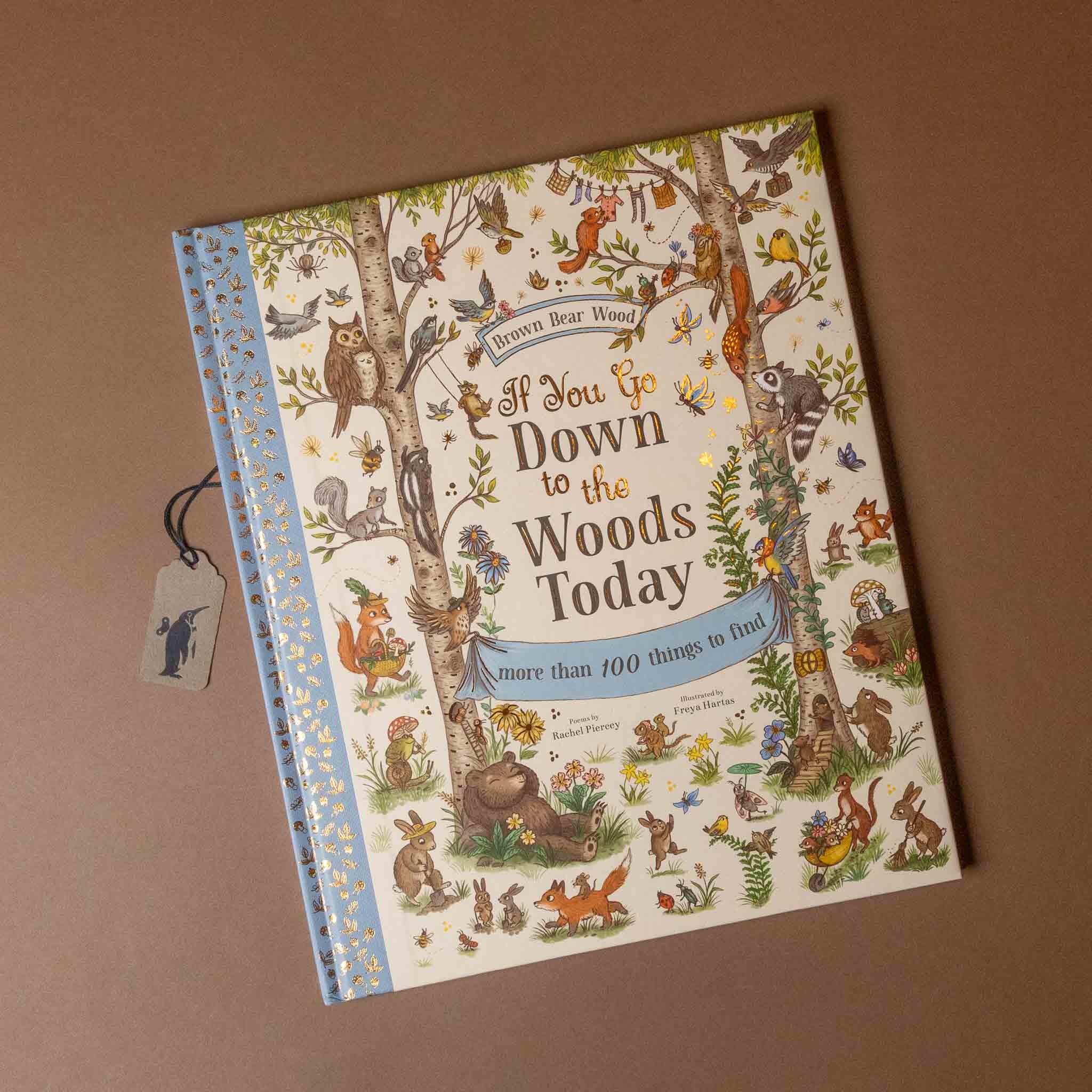 Children's book titled 'If You Go Down to the Woods Today' with a colorful forest illustration on the cover.