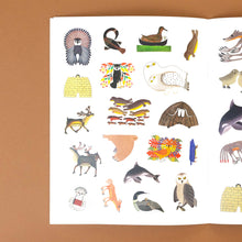 Load image into Gallery viewer, inuit-art-sticker-book-with-all-kind-of-animals-depicted-including-polar-bear-fish-birds