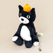 Load image into Gallery viewer, jellycat-huge-black-and-white-cat-with-orange-hat-stuffed-animal-side