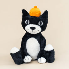 Load image into Gallery viewer, jellycat-huge-black-and-white-cat-with-orange-hat-stuffed-animal