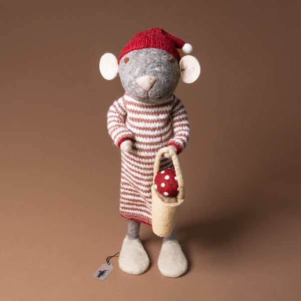 Jumbo Felted Grey Mouse