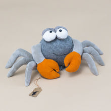 Load image into Gallery viewer, kick-klick-crab-grey-with-bright-orange-claws-and-big-eyes