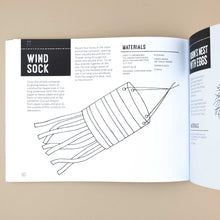 Load image into Gallery viewer, open-book-showing-ilustration-and-instruction-for-creating-a-wind-sock