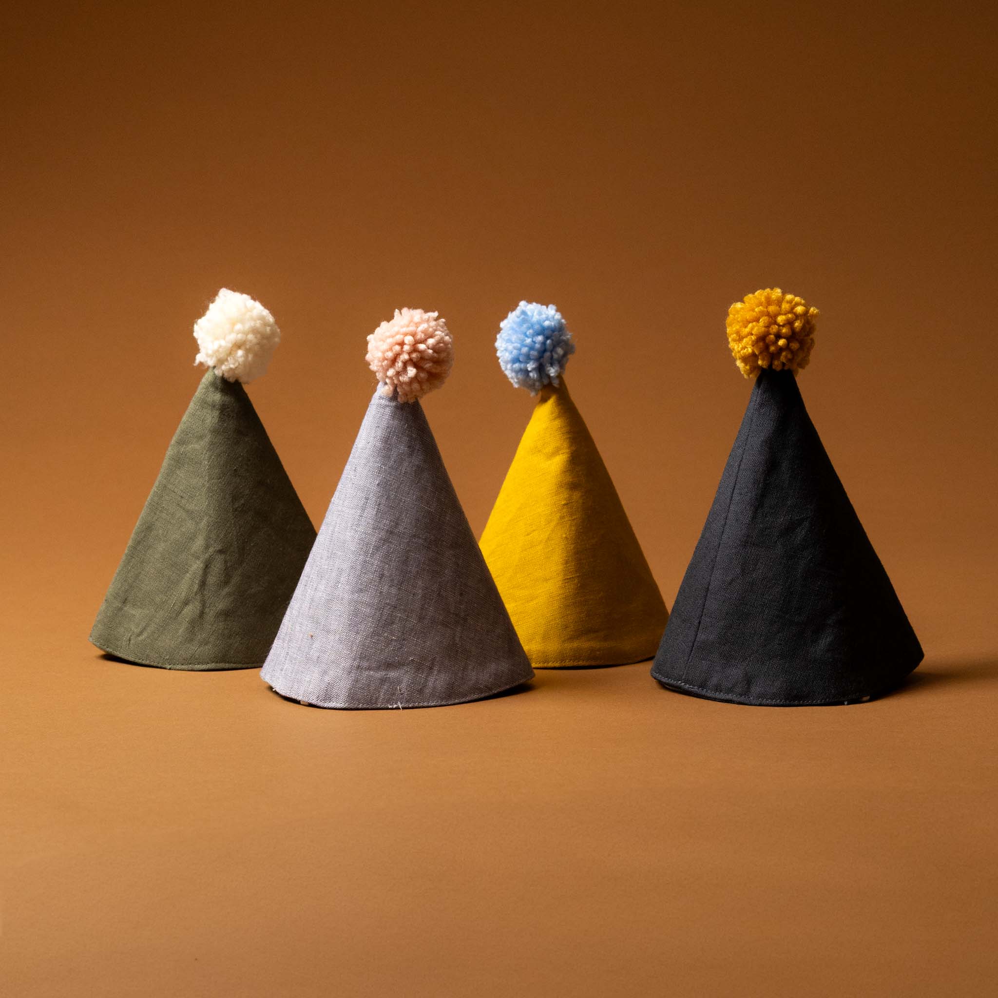 linen-party-hat-forest-ochre-chambray-midnight