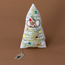 Load image into Gallery viewer, little-embroidered-pocket-pillow-christmas-tree-with-removeable-santa