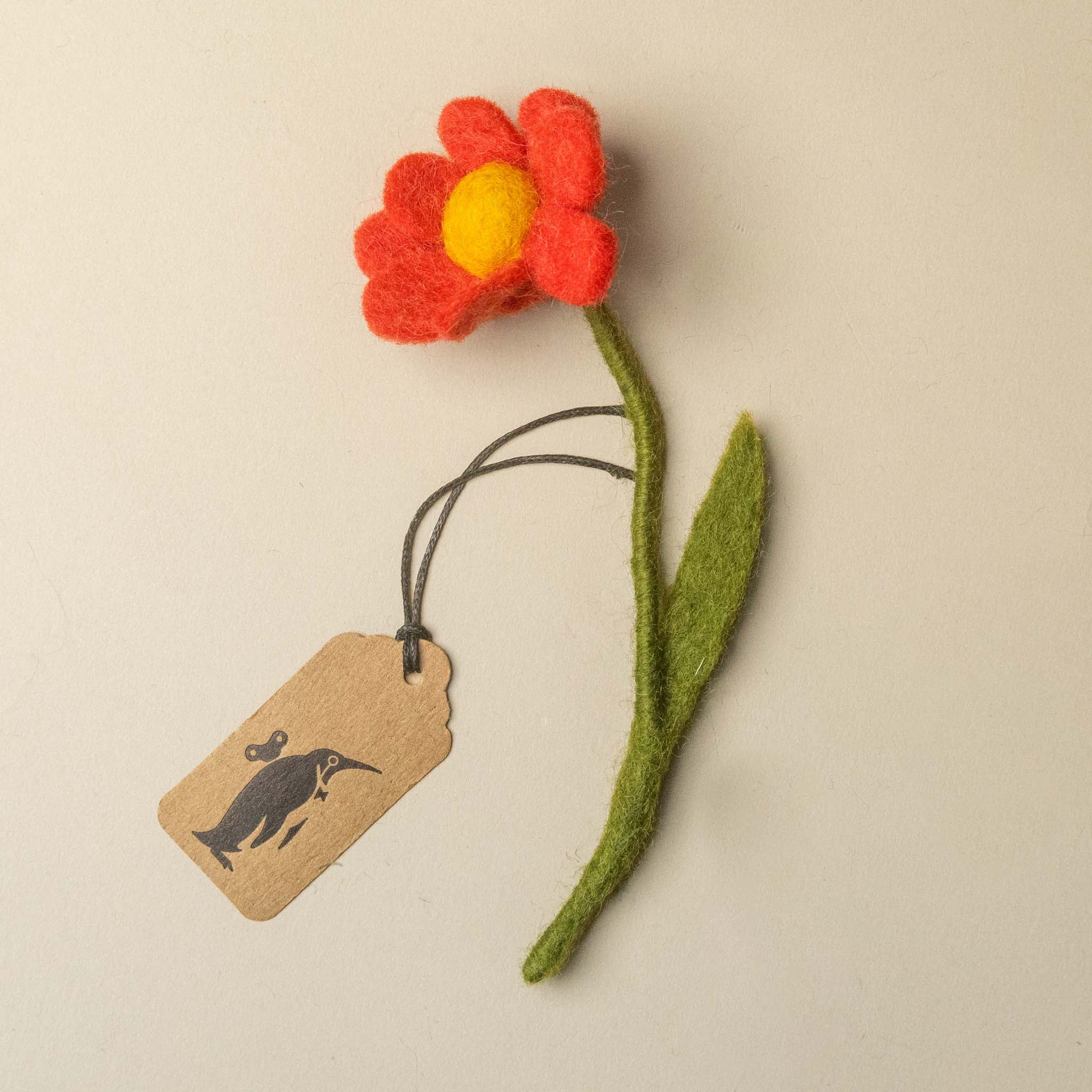 Little Felt Anemone with Leaf | Melon