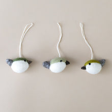 Load image into Gallery viewer, little-felted-birdie-ornament-trio-moss