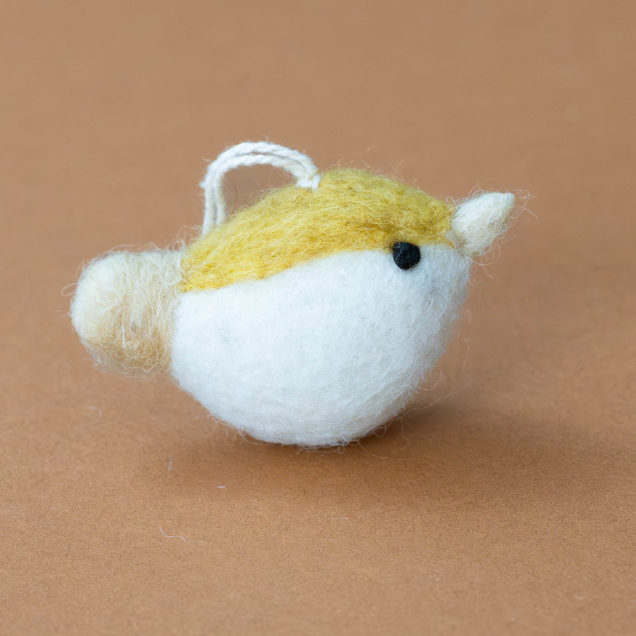 Little Felted Birdie Ornament | White Ochre