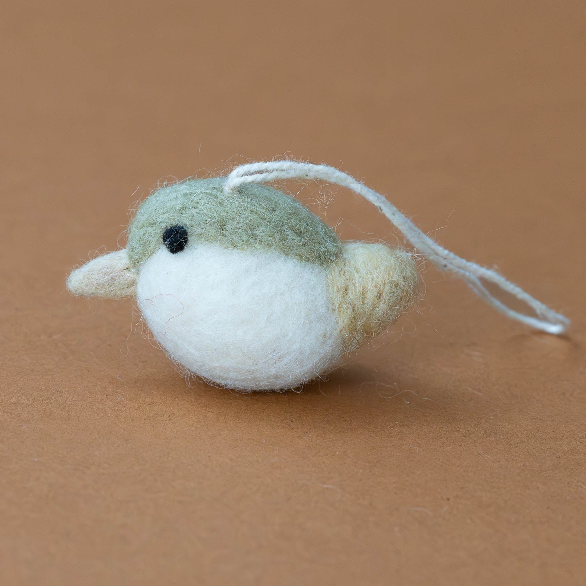 Little Felted Birdie Ornament | White Sage