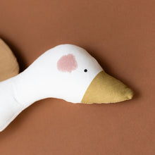 Load image into Gallery viewer, little-organic-cotton-goose-teether-white-with-rosy-cheeks-and-honey-and-sienna-colored-wings