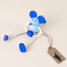 Load image into Gallery viewer, little-palimal-friend-blue-mouse-with-connected-arms-and-outstretched-legs