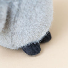 Load image into Gallery viewer, grey-black-white-little-penguin-chick-stuffed-animal-black-feet-detail