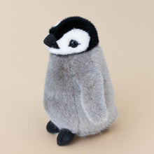 Load image into Gallery viewer, grey-black-white-little-penguin-chick-stuffed-animal-side-wing