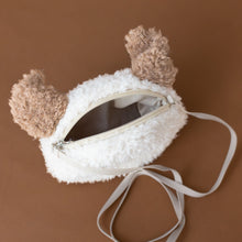 Load image into Gallery viewer, little-cream-puppie-with-brown-ears-bag-zippered-opening