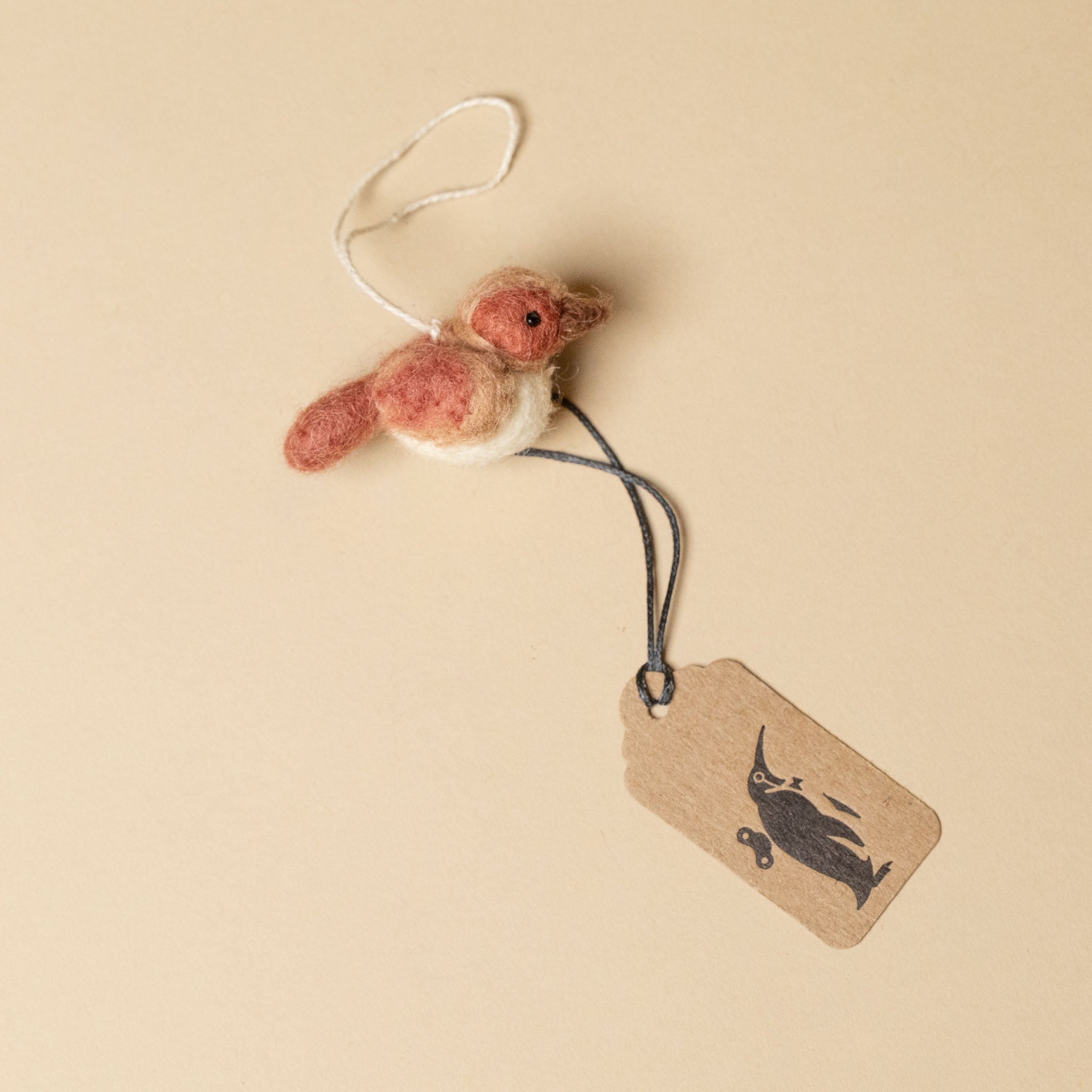 Little Sparrow Birdie Ornament | Salmon