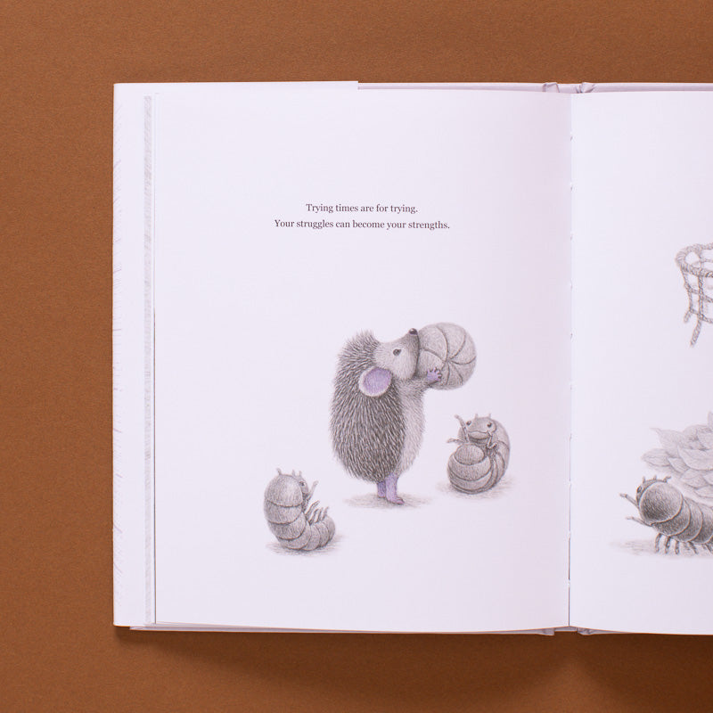 living-brave--how-to-add-more-confidence-to-your-courage open page with hedgehog playing basketball