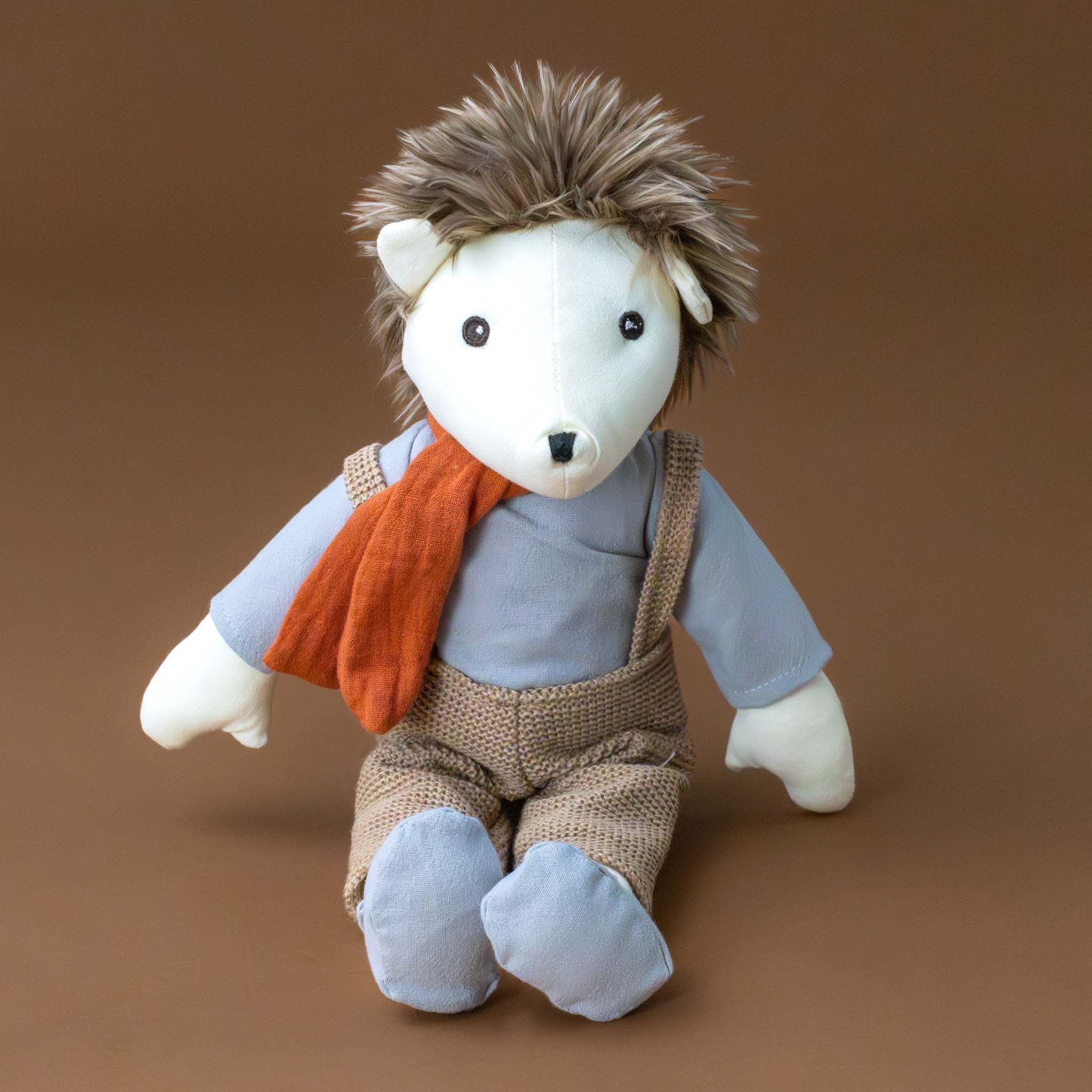 lucien-the-hedgehog-stuffed-animal-with-shirt-pants-shoes-and-scarf-sitting