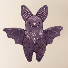 Load image into Gallery viewer, make-your-own-embroidered-animal-kit-bat-finished-black-plushie