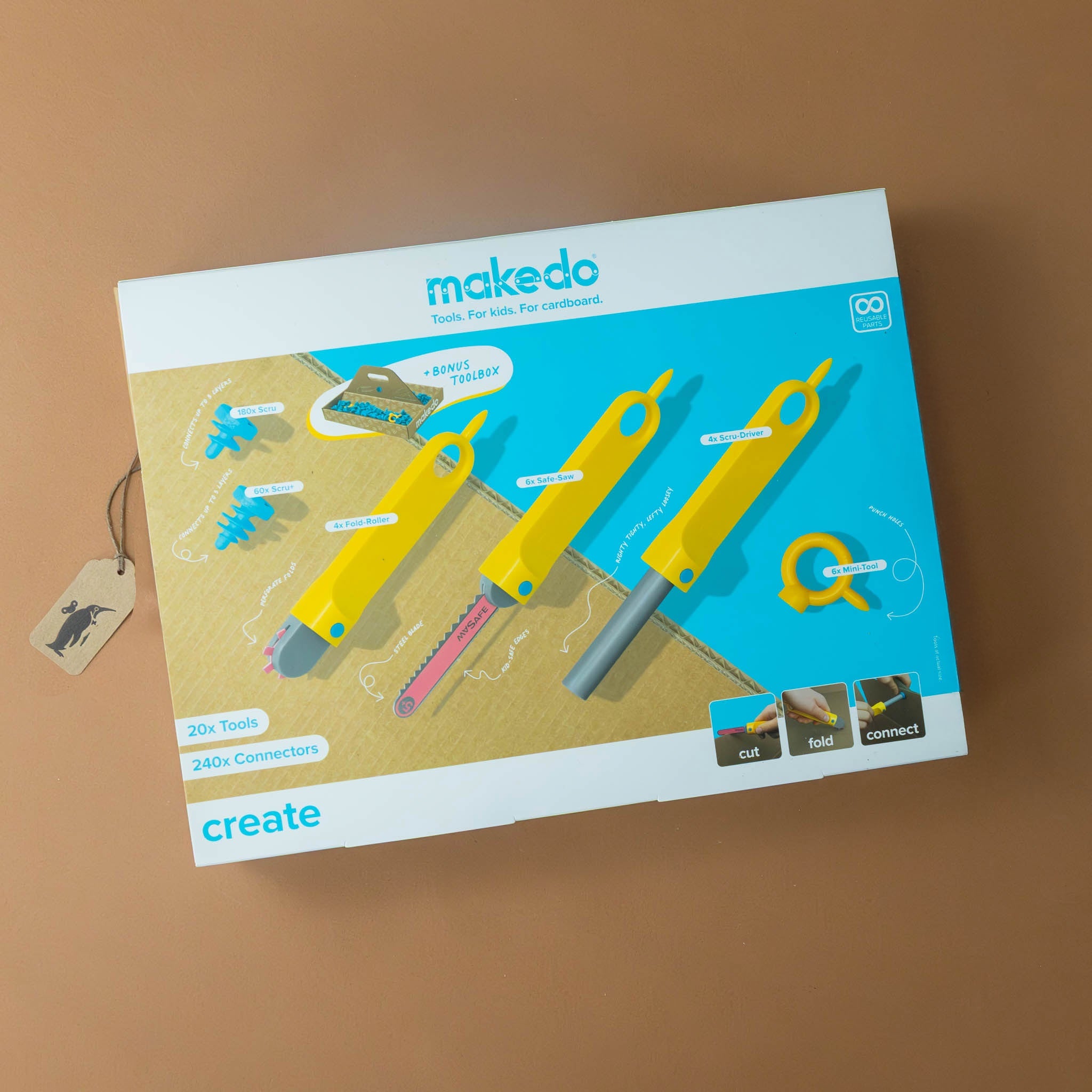 Makedo Scru 180 – Viti Di Ricambio Per Costruzioni In Cartone, Fissaggi Riutilizzabili Per Kit Creativi Fai Da Te, Giochi Educativi STEM