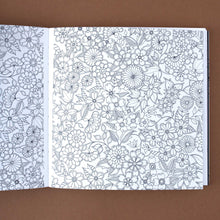 Load image into Gallery viewer, Page to color with flowers from Miniature Secret Garden Coloring Book by Johanna Basford