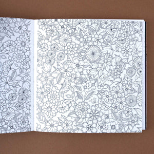 Page to color with flowers from Miniature Secret Garden Coloring Book by Johanna Basford