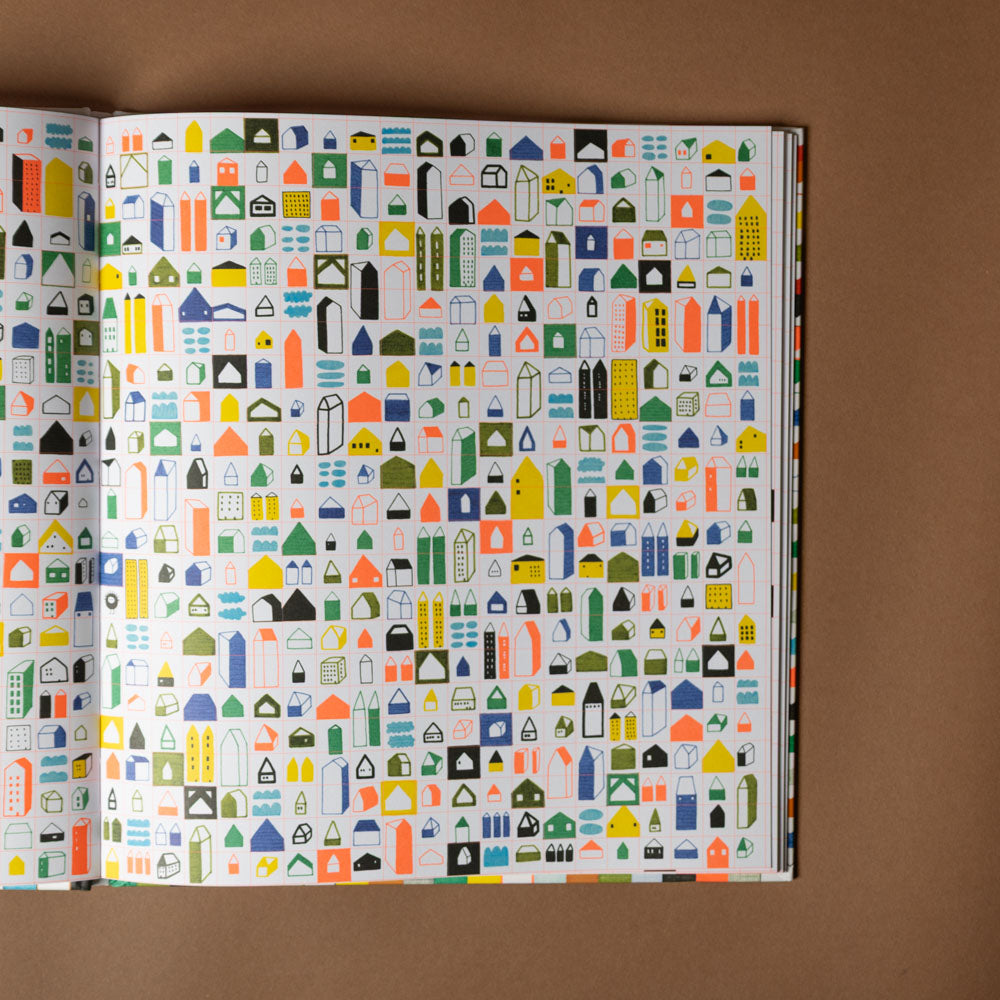 mr-search-and-mrs-find Open book with a colorful geometric pattern on a brown background