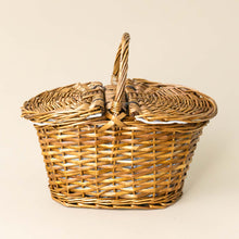 Load image into Gallery viewer, musical-tin-tea-set-with-wicker-basket