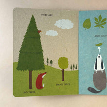 Load image into Gallery viewer, page of My Little Forest Board Book by Katrin Wiehle showing a pine tree and a fox