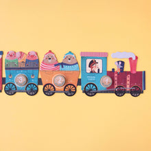 Load image into Gallery viewer, my-little-train-puzzle-set-box-with-a-train-conductor-and-mouse-rabbit-chick-passengers