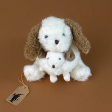 Load image into Gallery viewer, nafi-and-baby-puppy-brown-and-white-with-puppy-in-nafis-arms