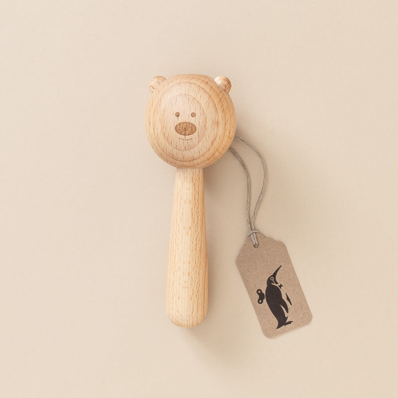 Natural Wooden Rattle | Bear