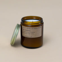 Load image into Gallery viewer, neroli-and-eucalyptus-candle-in-brown-apothecary-jar-with-brass-lid