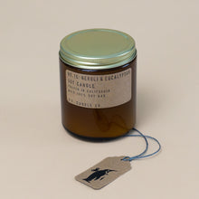 Load image into Gallery viewer, neroli-and-eucalyptus-candle-in-brown-apothecary-jar-with-brass-lid