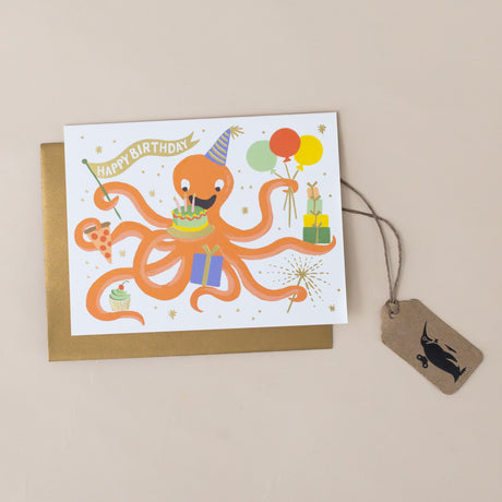 orange-octopus-birthday-greeting-card-including-balloons-cake-and-presents-while-the-octopus-holds-a-happy-birthday-flag