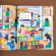 Load image into Gallery viewer, Redistributing food destined for landfills in Old Enough to Make a Difference Book by Rebecca Hui and Anneli Bray