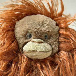 Detail of the face of Orang-utan | Small stuffed animal