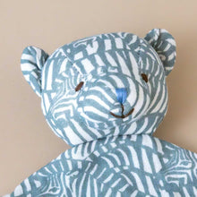 Load image into Gallery viewer, organic-cotton-bear-lovie-sage-zebras-embroidered-eyes-and-nose